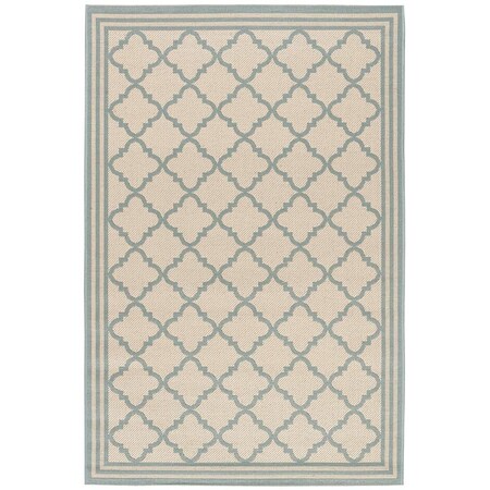 Safavieh 8 ft. 6 in. x 12 ft. Beach House Contemporary Rectangle Indoor & Outdoor Area Rugs Cream & Aqua BHS121L-9